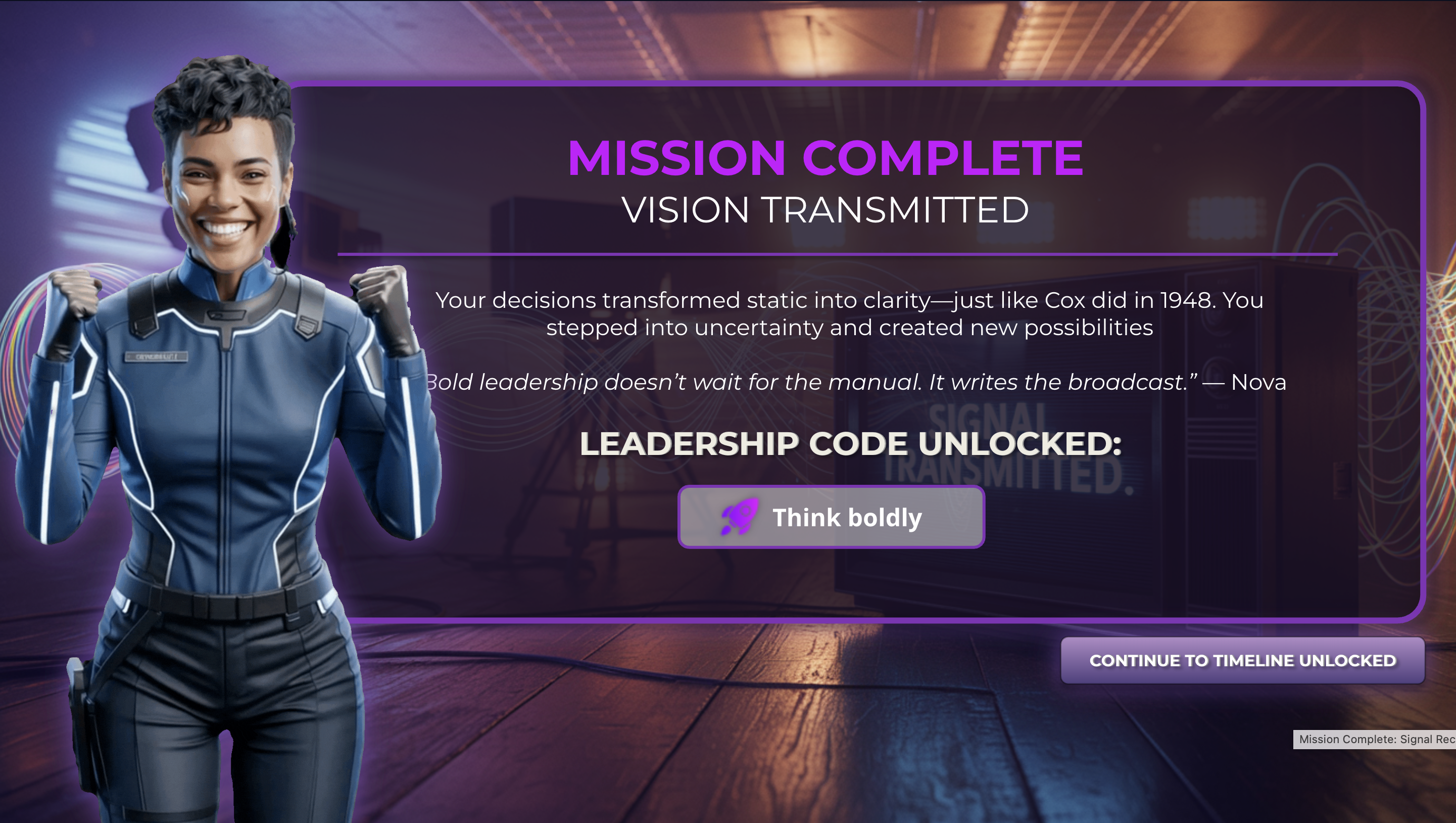 Mission Complete Screen
